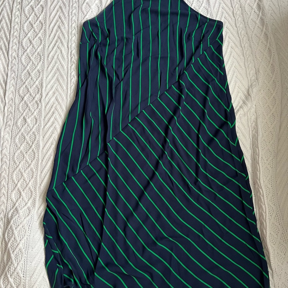 Target Navy and Green Striped Midi Dress